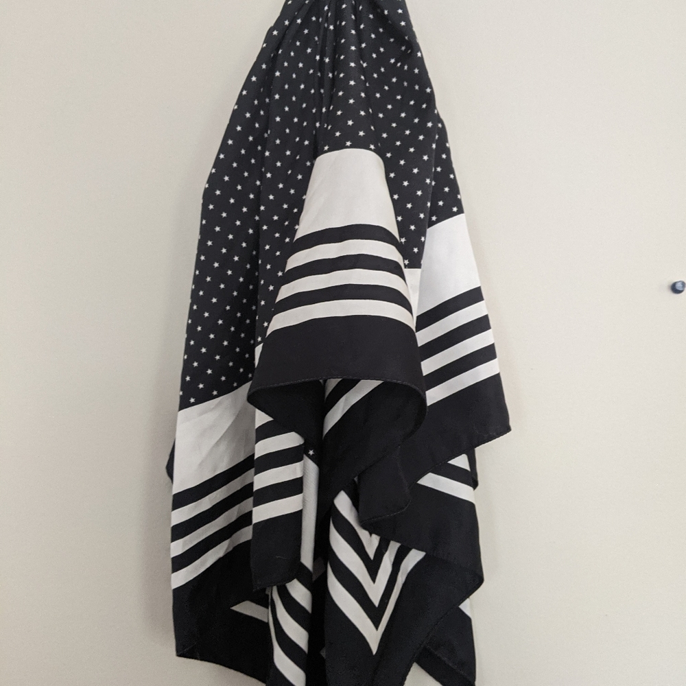 Black and white square scarf